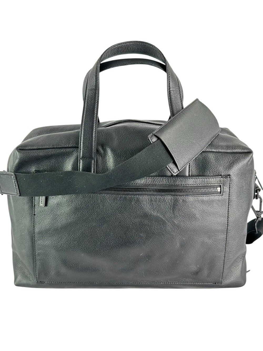 Genuine AWAY The Everywhere Bag Black Leather Travel Bag Weekender Carry On - Picture 3 of 15